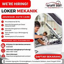 Loker Mekanik Mobil Truk